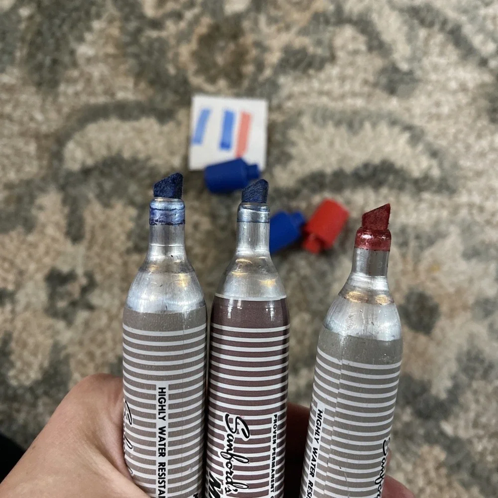Vtg Sanford's King Size Marker NOS‎ Works Great Collectible Felt Tip Blue Red